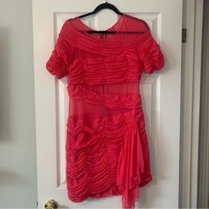 BCBG MAXZARIA Pink Ruffle Dress ** as seen on Gossip Girl**